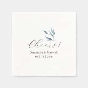 Serviette En Papier Serviettes de mariage personnalisées Dusty Bleu Bo