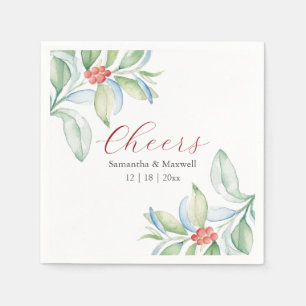 Serviette En Papier Serviettes de mariage personnalisées Feuilles de N