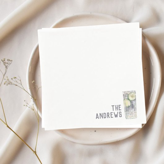 Serviette En Papier Serviettes de mariage personnalisées Gin & Cocktai