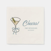 Serviette En Papier Serviettes de Mariage personnalisées Martini Chic (Devant)