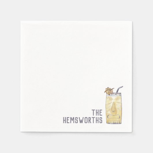 Serviette En Papier Serviettes de mariage personnalisées Piña Colada H (Devant)
