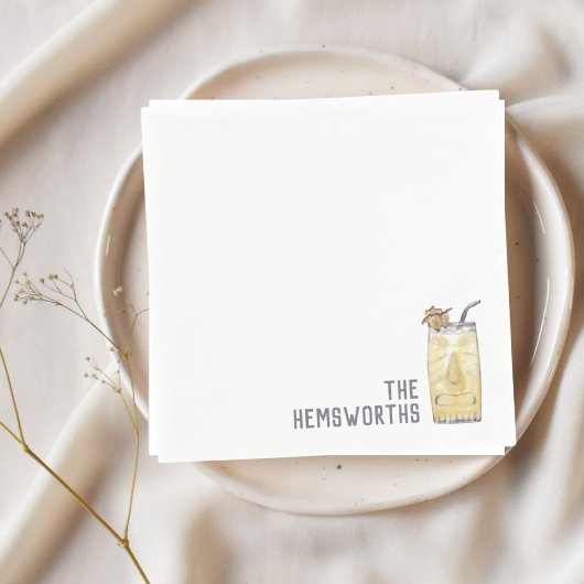 Serviette En Papier Serviettes de mariage personnalisées Piña Colada H