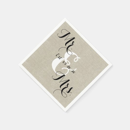 Serviette En Papier Serviettes de mariage personnalisées Rustique M. e (Coin)