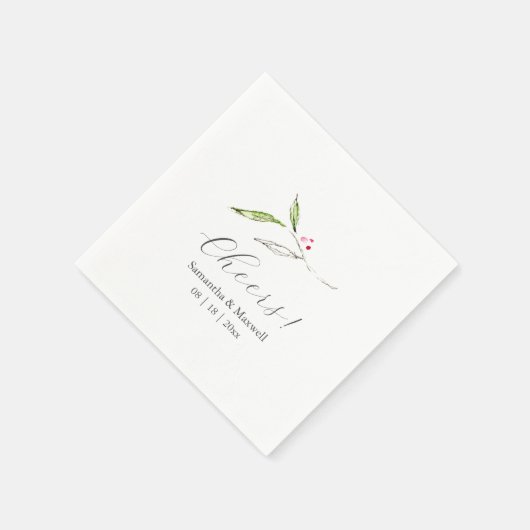 Serviette En Papier Serviettes de mariage personnalisées Simple Botani (Coin)