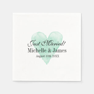 Serviette En Papier Serviettes de mariage personnalisées turquoise chi