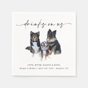 Serviette En Papier Serviettes de mariage pour animaux de compagnie Dr