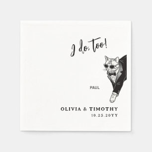 Serviette En Papier Serviettes de mariage pour chat minimaliste Moi au