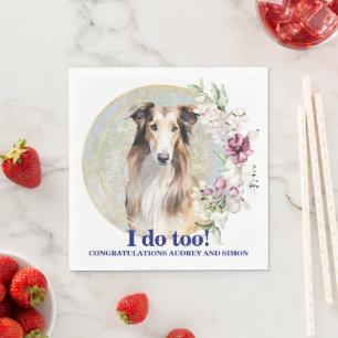 Serviette En Papier Serviettes de mariage pour chien Borzoi avec photo