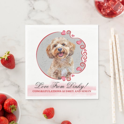 Serviette En Papier Serviettes de mariage pour chien Cockapoo avec pho (En situation)