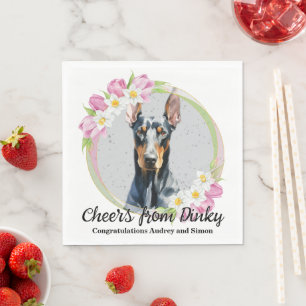 Serviette En Papier Serviettes de mariage pour chien Doberman Pinscher