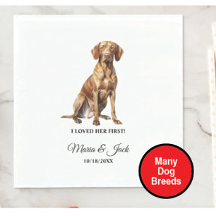 Serviette En Papier Serviettes de mariage pour chien Vizsla avec photo