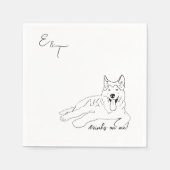 Serviette En Papier Serviettes de mariage pour cocktail Husky Dog (Devant)