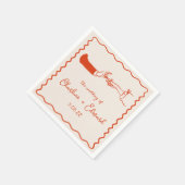 Serviette En Papier Serviettes de Mariage rétro-orange élégantes (Coin)
