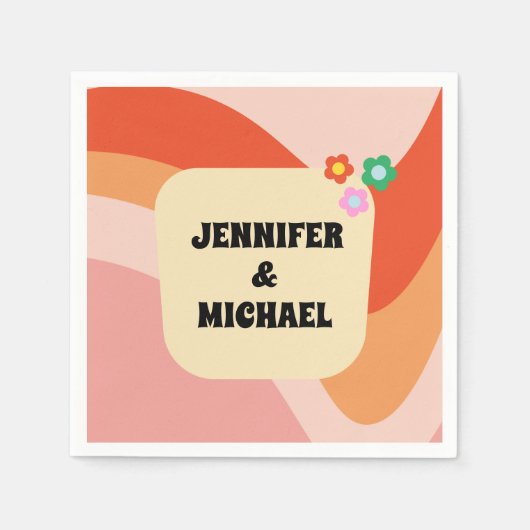 Serviette En Papier Serviettes de Mariage rétro vintage (Devant)