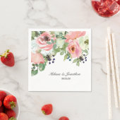 Serviette En Papier Serviettes de Mariage romantique à coque dorée et  (En situation)