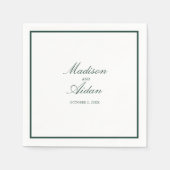 Serviette En Papier Serviettes de mariage romantique Green Custom (Devant)