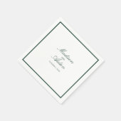 Serviette En Papier Serviettes de mariage romantique Green Custom (Coin)