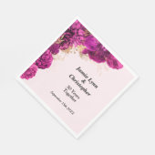 Serviette En Papier Serviettes de Mariage rose (Coin)