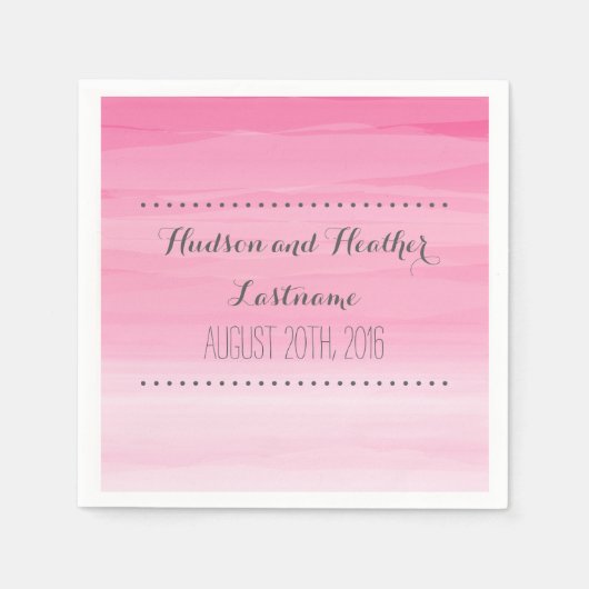 Serviette En Papier Serviettes de Mariage rose chaud (Devant)