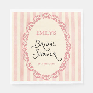Serviette En Papier Serviettes de mariage rose en dentelle vintage