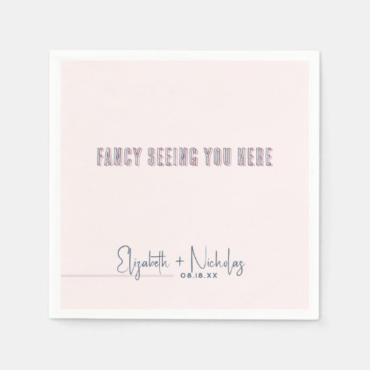 Serviette En Papier Serviettes de Mariage rose et bleu amusant (Devant)