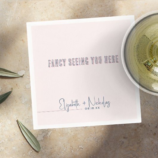 Serviette En Papier Serviettes de Mariage rose et bleu amusant