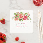 Serviette En Papier Serviettes de Mariage rose et de Pêche (En situation)