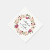 Serviette En Papier Serviettes de Mariage rose rustique (Coin)