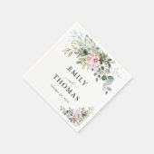 Serviette En Papier Serviettes de Mariage rose vif verdoyantes (Coin)