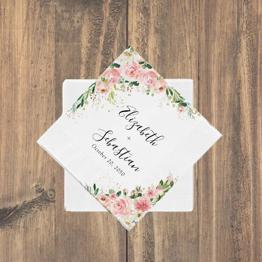 Serviette En Papier Serviettes de Mariage Roses Roses Roses