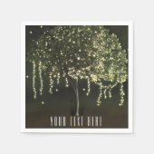 Serviette En Papier Serviettes de Mariage Rustique Mossy Lighted Tree (Devant)