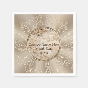 Serviette En Papier Serviettes de Mariage Rustique personnalisées avec