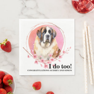 Serviette En Papier Serviettes de mariage Saint Bernard avec photo de