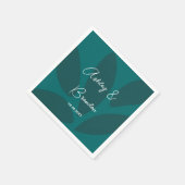 Serviette En Papier Serviettes de mariage sarcelle botanique à fleurs (Coin)