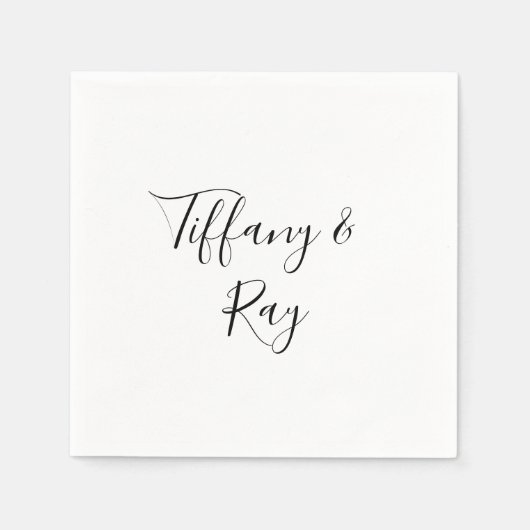 Serviette En Papier Serviettes de mariage simples et élégantes (Devant)
