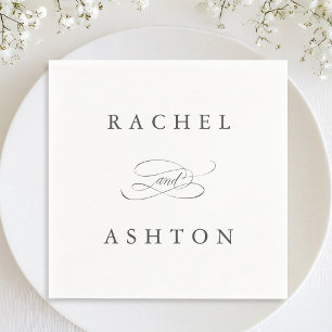 Serviette En Papier Serviettes de mariage simples et élégantes