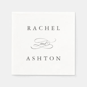 Serviette En Papier Serviettes de mariage simples et élégantes