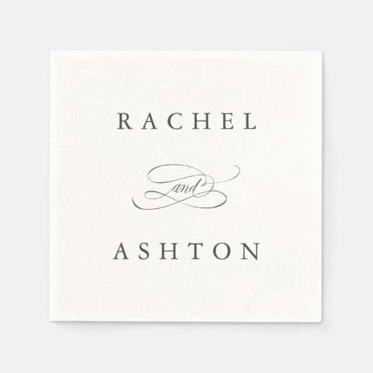Serviette En Papier Serviettes de mariage simples et élégantes (Devant)