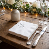 Serviette En Papier Serviettes de mariage simples monogrammes