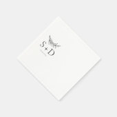 Serviette En Papier Serviettes de mariage simples monogrammes (Coin)