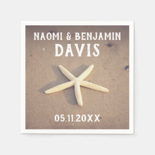 Serviette En Papier Serviettes de mariage Starfish Beach