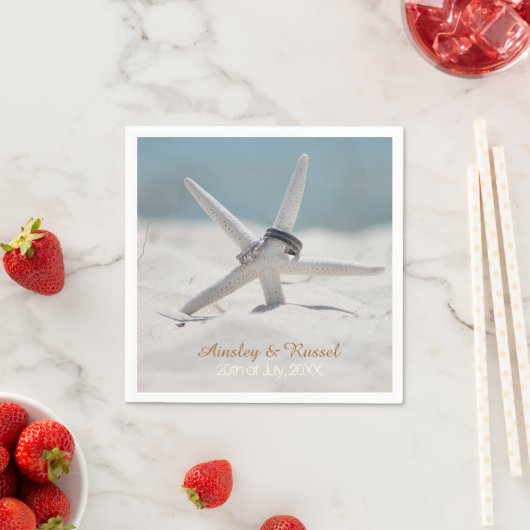Serviette En Papier Serviettes de mariage Starfish Beach (En situation)