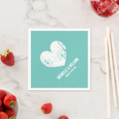 Serviette En Papier Serviettes de mariage sur la plage | rustique turq (En situation)