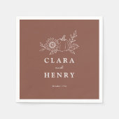 Serviette En Papier Serviettes de mariage Terracotta Rust Pumpkin Sunf (Devant)