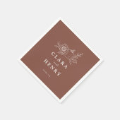 Serviette En Papier Serviettes de mariage Terracotta Rust Pumpkin Sunf (Coin)