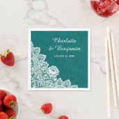 Serviette En Papier Serviettes de Mariage Turquoise Rustique Burlap et (En situation)