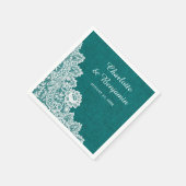 Serviette En Papier Serviettes de Mariage Turquoise Rustique Burlap et (Coin)