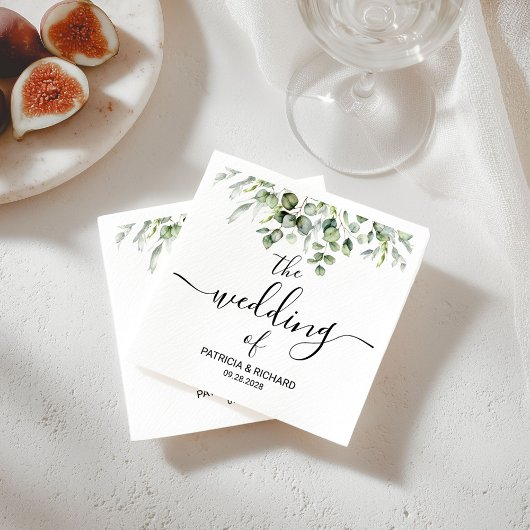 Serviette En Papier Serviettes de mariage verdure