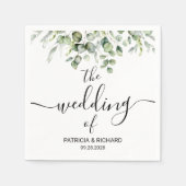 Serviette En Papier Serviettes de mariage verdure (Devant)