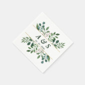 Serviette En Papier Serviettes de Mariage vert blanc (Coin)